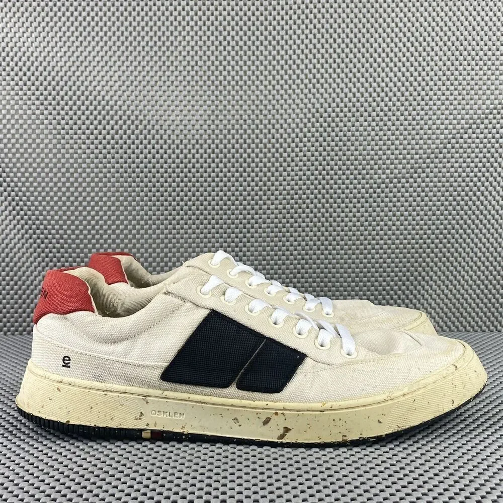 Osklen Ag Canvas Sneakers Mens Size 7.5 Beige Low Top Lace Up
